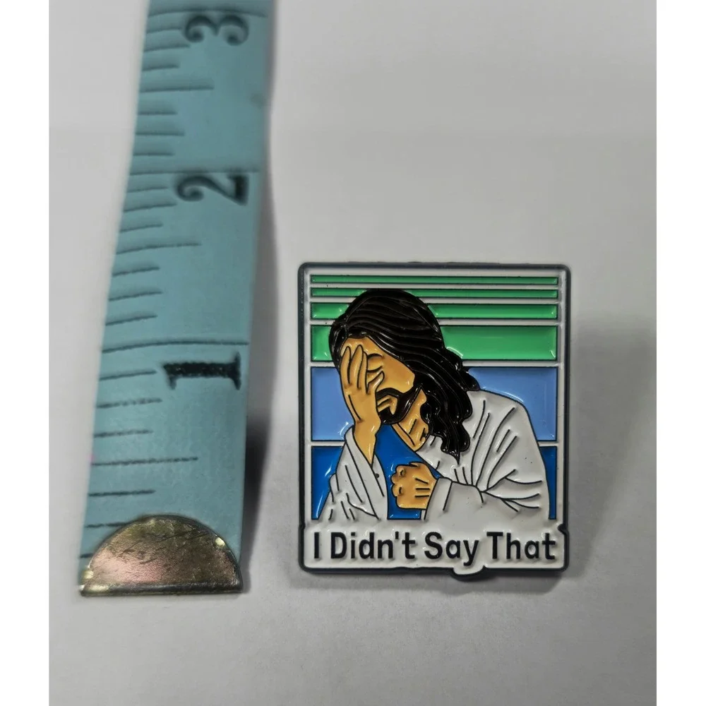 Jesus Facepalm I Didn't Say That Enamel Pin Funny Meme Religious Humor Lapel Pin - Picture 6 of 7